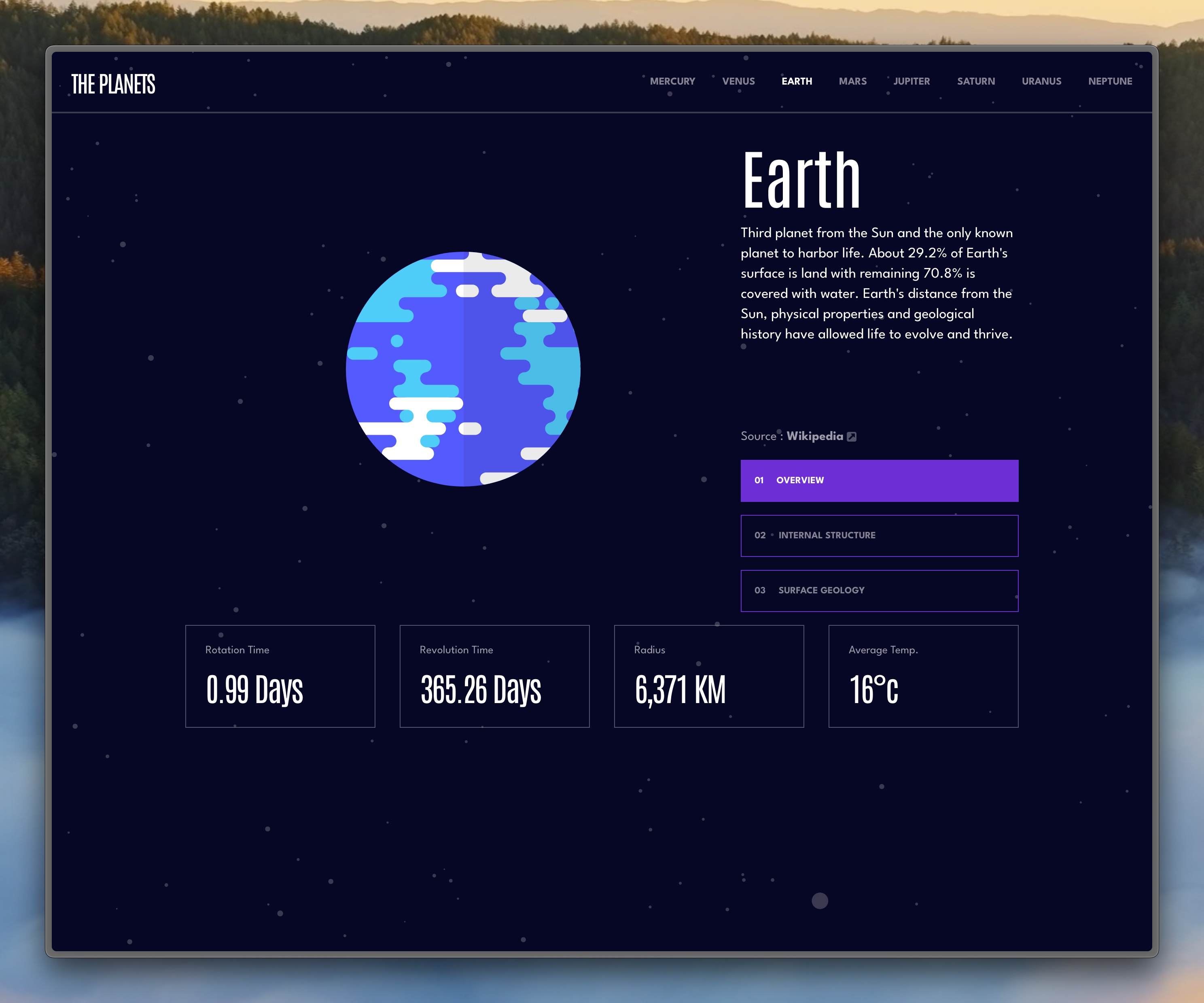 Planetary Facts screenshot